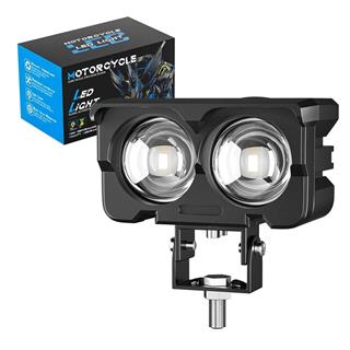 2 ADET Motosiklet Led Sis Farı  Metal Kasa Baykuş Model Delici Beyaz Sarı Çift Renk