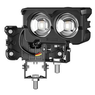 2 ADET Motosiklet Led Sis Farı  Metal Kasa Baykuş Model Delici Beyaz Sarı Çift Renk