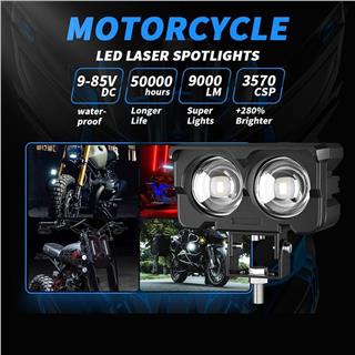 2 ADET Motosiklet Led Sis Farı  Metal Kasa Baykuş Model Delici Beyaz Sarı Çift Renk