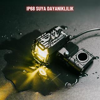Motosiklet Led Sis Farı Seti 5 Mod Yüksek Performans Kablo Kumanda Ve Ayaklı Set Kolay Montaj  Lamba