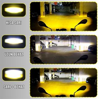 Motosiklet Led Sis Farı Seti 5 Mod Yüksek Performans Kablo Kumanda Ve Ayaklı Set Kolay Montaj  Lamba