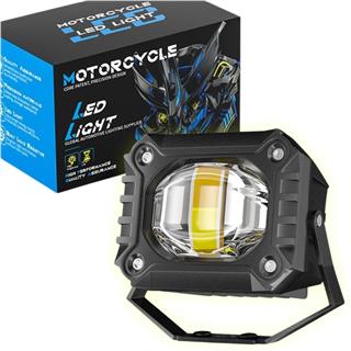Motosiklet Scooter Led Sis Farı Set Delici Işık Beyaz Sarı Metal Kasa 