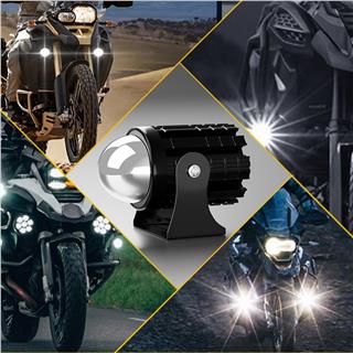 Motosiklet Scooter Mini Sis Farı Set Delici Işık Beyaz Sarı Metal Kasa 12V/24V Led Işık