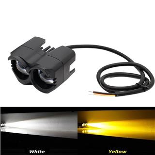 2 ADET Motosiklet Sis Farı  Metal Kasa Baykuş Model Delici Beyaz Sarı Çift Renk 12-80 Volt