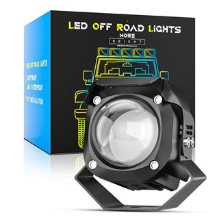 2 ADET Motosiklet  Sis Farı Lazer Led Beyaz Sarı Renk Metal Kasa Takım Motosiklet Aksesuar Lamba