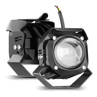 2 ADET Motosiklet  Sis Farı Lazer Led Beyaz Sarı Renk Metal Kasa Takım Motosiklet Aksesuar Lamba