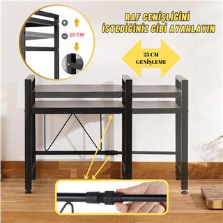 Mutfak ve Ofis Tezgah Üstü Düzenleyici Ayarlanabilir Metal Raf Organizer