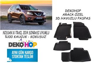 NISSAN X-TRAIL 2014 SONRASI 3D Havuzlu Araca Özel Kauçuk Oto Paspas