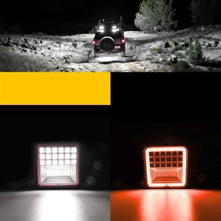 Off Road 12-24 Volt Kare Sis Farı DRL KIRMIZI 4 inç 126 W Oto Çalışma Lambası
