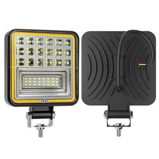Off Road 12-24 Volt Kare Sis Farı DRL SARI 4 inç 126 W Oto Çalışma Lambası