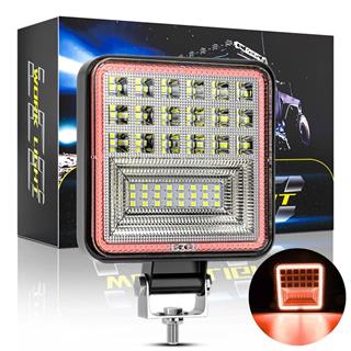 Off Road 12-24 Volt Kare Sis Farı DRL KIRMIZI 4 inç 126 W Oto Çalışma Lambası