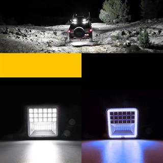 Off Road 12-24 Volt Kare Sis Farı DRL MAVİ 4 inç 126 W Oto Çalışma Lambası