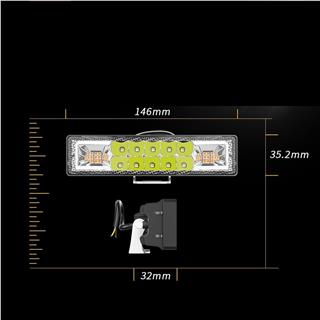 Off Road 12-24V Oto Gündüz Led Bar 6 inç 16 Led 48 w Sarı Renk İkaz Flash Mod Sis Farı