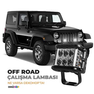 Off Road 12 Led 45 Watt Beyaz Sarı Kare Sis Farı ve Çalışma Lambası