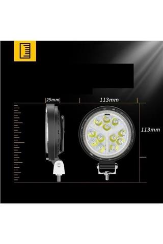 Off Road 16 Led Çalışma Lambası DRL Sarı Renk Sinyal Flash Arazi Aracı Tır Kamyon Tekne Sis Farı