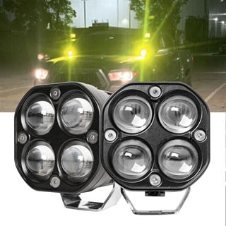 Off Road 3 inç Çift Renk Beyaz Sarı Kare Spot Çalışma Ve Sis Lambası 1 ADET