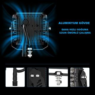 Off Road 4 inç  Led Aydınlatma Kaput Üstü Ve Tampon Gündüz Led Ve Sis Farı Lamba Kombinasyon Seti 