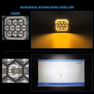 Off Road 4 inç  Led Aydınlatma Kaput Üstü Led  Tampon Gündüz Led Ve Sis Farı Projektör Lambası Seti