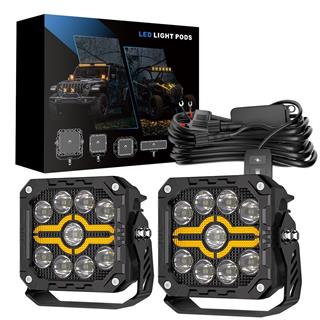 Off Road 4 inç  Led Aydınlatma Kaput Üstü Ve Tampon Gündüz Led Ve Sis Farı Lamba Kombinasyon Seti 
