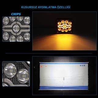 Off Road 4 inç  Led Aydınlatma Kaput Üstü Ve Tampon Gündüz Led Ve Sis Farı Lamba Kombinasyon Seti 