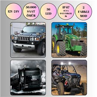 Off Road 4 inç Led Çalışma Lambası 12-24V  Traktör Tır Kamyon ATV Yüksek Performanslı Sis Farı Metal Kasa