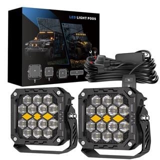 Off Road 4 inç  Led Sis Farı Kaput Üstü Led Ve Tampon Gündüz Led DRL  Projektör Lambası Seti