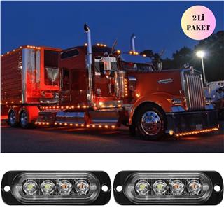 Off Road Arazi Aracı Kamyon Kasa Dorse 12-24V 4 Led 8 Mod İkaz Ve Sinyal Lambası 