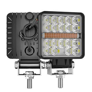 Off Road Çakarlı DRL Gündüz Led Kare Çalışma Lambası Traktör Tekne Tır Kamyon ATV Spot Sis Farı