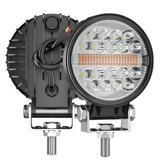 Off Road Çakarlı DRL Gündüz Led Yuvarlak Çalışma Lambası Traktör Tekne Tır Kamyon ATV Spot Sis Farı