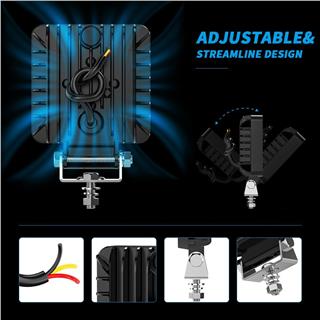 Off Road Çalışma Lambası ve Sis Farı 4 inç Selamlamalı Çakar İkaz Gündüz Led DRL 2 Mod 12/24 V 