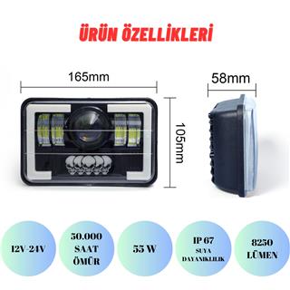Off Road Delici Sis Farı Skull Angel Animasyon Led 55W Çalışma Lambası Ve Sis Farı