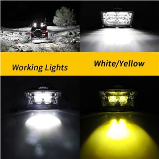 Off Road Delici Spotled 4 İnç 130 Watt Çift Renk Beyaz Sarı Çalışma Lambası Ve Sis Farı