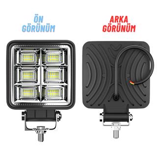 Off Road Geniş Açı 4 inç 48 Led 144 WATT  İş Makinesi Kamyon Traktör Projektör Çalışma Sis Lambası 1