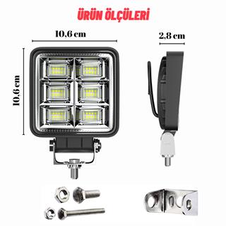 Off Road Geniş Açı 4 inç 48 Led 144 WATT  İş Makinesi Kamyon Traktör Projektör Çalışma Sis Lambası 1
