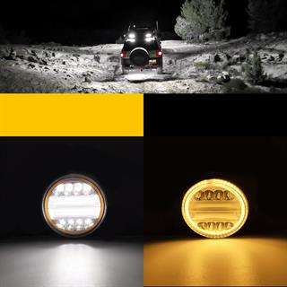 Off Road Gündüz Ve Projektör Sis Farı DRL SARI Beyaz Yuvarlak 4 inç 72 W  Oto Çalışma Lambası 1 Adet