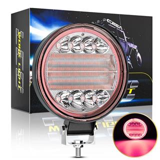 Off Road Gündüz Ve Projektör Sis Farı DRL KIRMIZI Beyaz Yuvarlak 4 inç 72 W Oto Çalışma Lambası