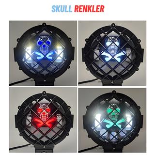 Off Road Kafesli Skull Animasyon Delici Spot Led Sis Farı Ve Çalışma Lambası 12-24 V Uyumlu 
