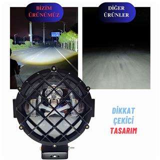 Off Road Kafesli Skull Animasyon Delici Spot Led Sis Farı Ve Çalışma Lambası 12-24 V Uyumlu 