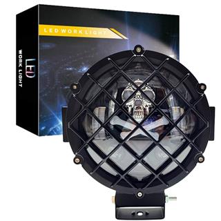 Off Road Kafesli Skull Animasyon Delici Spot Led Sis Farı Ve Çalışma Lambası 12-24 V Uyumlu 
