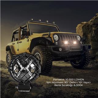 Off Road Kafesli X Angel Projektör 1 ADET Led Çalışma Ve Sis Lambası