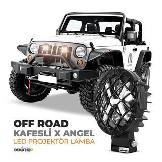Off Road Kafesli X Angel Projektör 1 ADET Led Çalışma Ve Sis Lambası