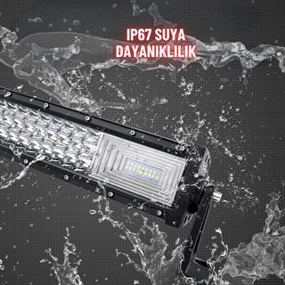 Off Road Kamyon Traktör 105 cm 3 Sıra Led Bar Tek Renk Beyaz 12-24 Tepe Çalışma Lambası