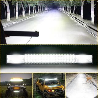 Off Road Kamyon Traktör 105 cm 3 Sıra Led Bar Tek Renk Beyaz 12-24 Tepe Çalışma Lambası