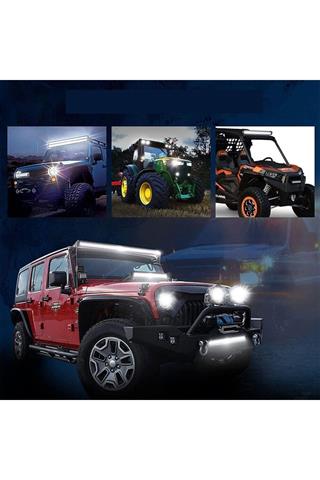 Off Road Kamyon Traktör 105 cm Kavisli 3 Sıra Led Bar Tek Renk Beyaz 12-24 Volt Ultra Güçlü