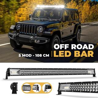 Off Road Led Bar 3 Sıra 105 Cm  Beyaz Sarı Mod