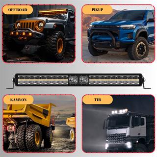 Off-Road Premium Tavan LED Bar 80 CM  Beyaz Işık Projektör DRL Gündüz Led Metal Gövde 12-24V