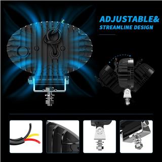 Off Road Sis Farı 5,5 İnç Selamlamalı Çakar İkaz Gündüz Led 2 Mod Projektör Çalışma Lambası 12/24 V 