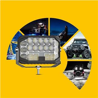 Off Road Sis Farı Modifiye Gündüz Led 5 inç 130mm Çift Renk Spot Delici Işık Sarı Gündüz Oto Lambası