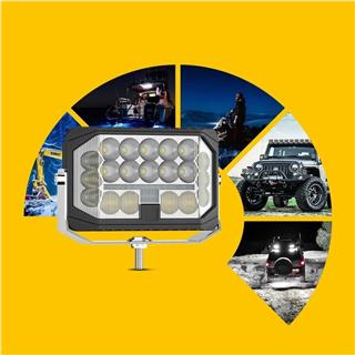 Off Road Sis Farı Modifiye Gündüz Led 7 inç 177mm Çift Renk Spot Delici Işık Sarı Gündüz Oto Lambası