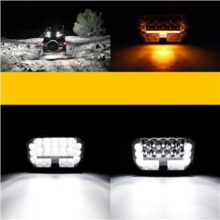 Off Road Sis Farı Modifiye Gündüz Led 7 inç 177mm Çift Renk Spot Delici Işık Sarı Gündüz Oto Lambası
